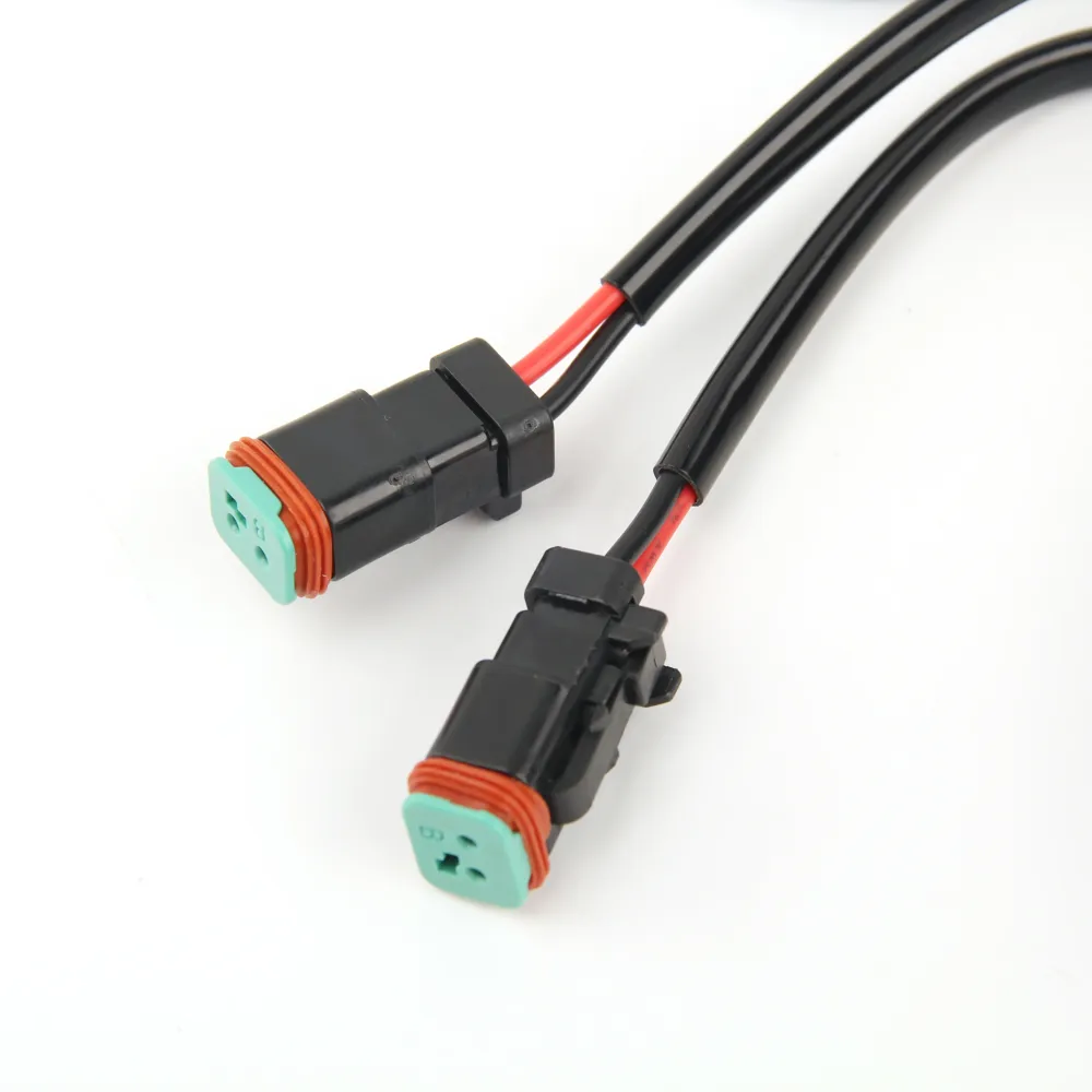 14AWG 2-Pin DT Connector Wire Harness Truck Jeep ATV UTV Offroad Lights -2 Leads/11.5ft