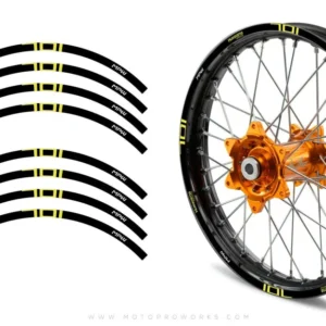 Tandwielset Rim Stripes - "POWER 701" Husqvarna ravenzwart - 17/17" - MATTE
