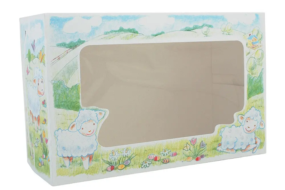 Southern Champion 8 x 12 x 5" Semi Volautomatisch Easter Lamb Window Bakery Boxes - #2493