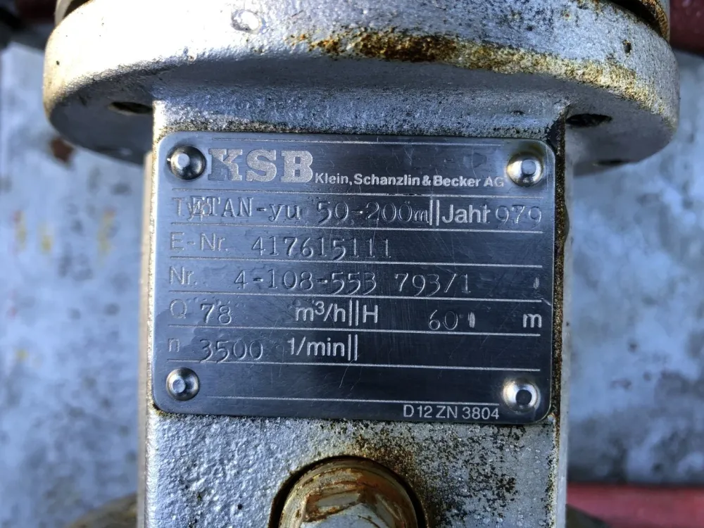 Thermal Oil / Warm Water Pump No. ETAN. YU 50-200m