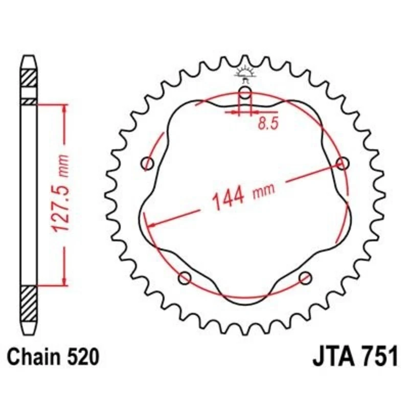 Halogeen vervangende Corona JT 751 de aluminio con 43 dientes