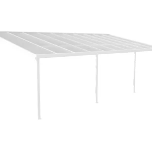 Aanleunende carport aluminium 18,8 m² - Wit - ALVARO - Koop nu spotgoedkoop online