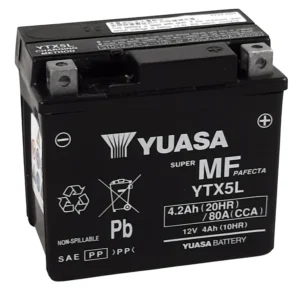 Baterí YUASA W/C activada de fábrica sin mantenimiento - YTX5L (FA)