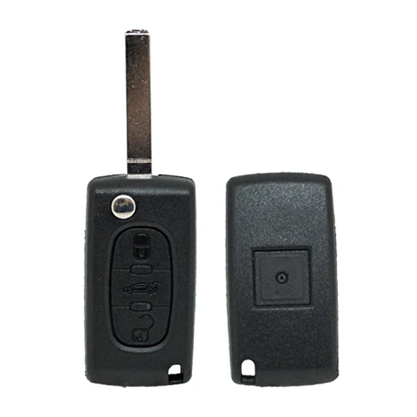 Folding Remote Control Shell 3 Buttons Citroen Peugeot Fiat Psa - Va2 Trunk Profile