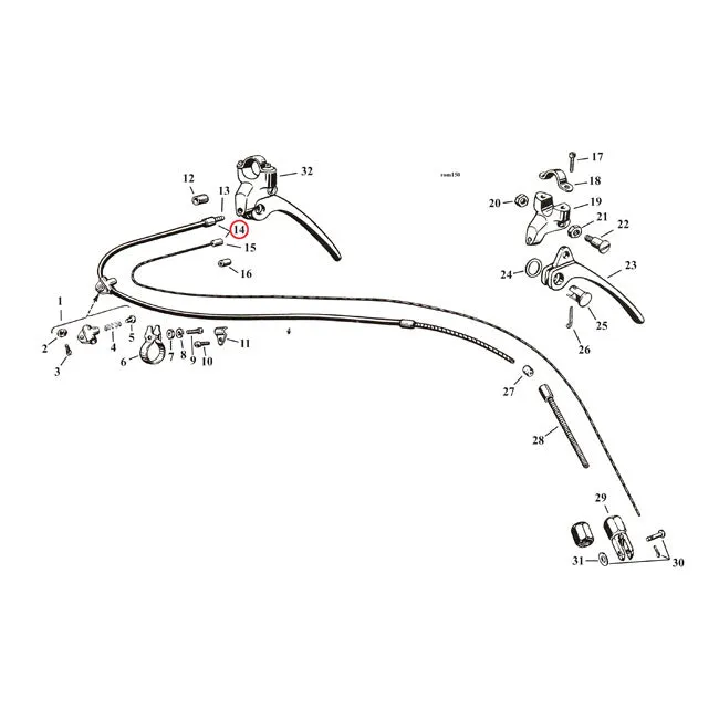 Brake Cable Front, Kit Harley-Davidson