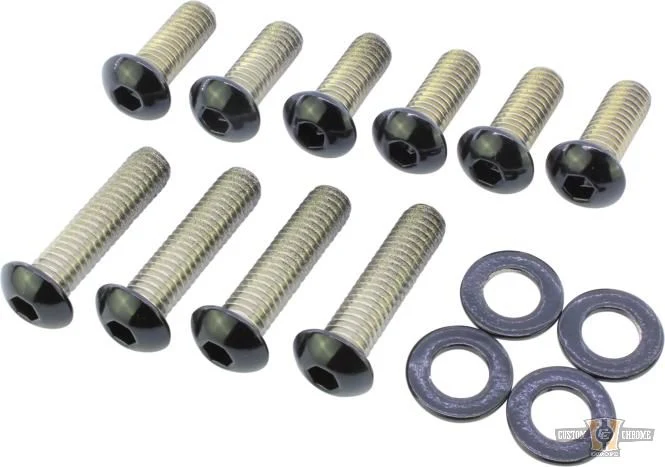Fender Strut Screw Kits Gloss Ravenzwart Powder Coated Harley-Davidson