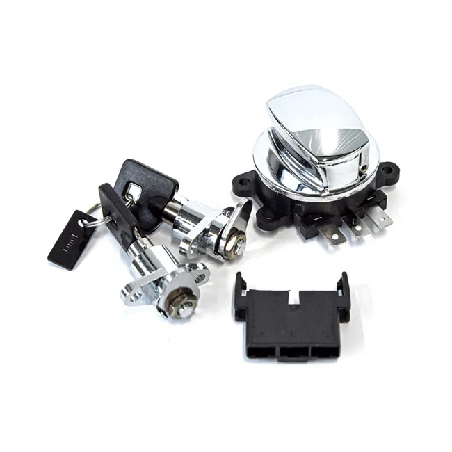 FLHR ignition switch & saddlebag lock kit. Metaalglans