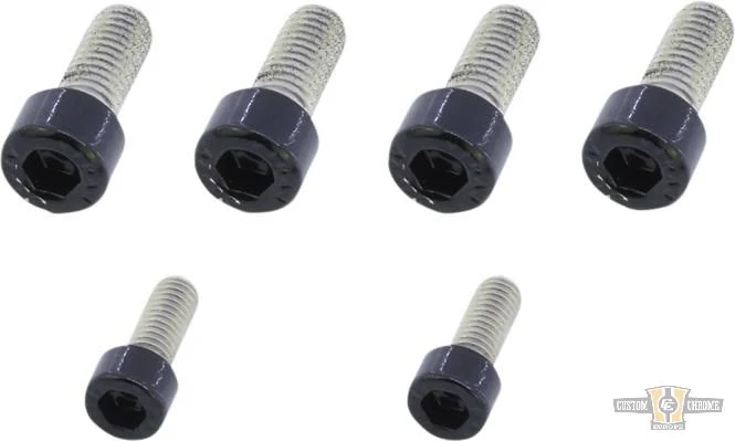 Footrest Screw Kits Gloss Zwart Powder Coated Harley-Davidson