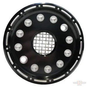 Outlaw Black/Raw Machined Sprocket Cover Kit Harley-Davidson