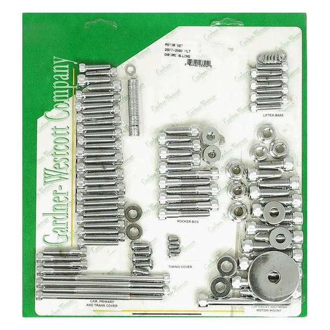 Gw Motor Screw Set, Chroom Allen Harley-Davidson