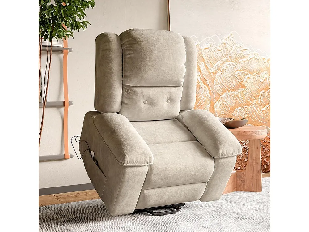 Elektrisch verstelbare relaxfauteuil stof - Girs - L93 x B102 x H106 cm - Grijs 1