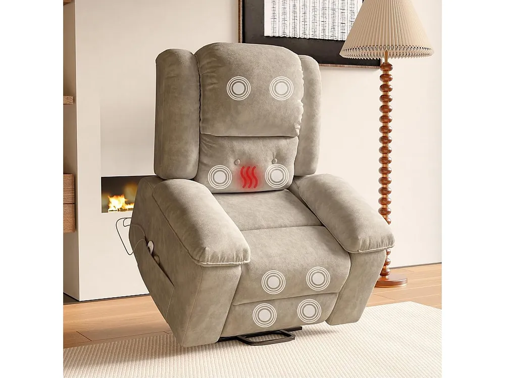 Elektrisch verstelbare relaxfauteuil stof - Girs - L93 x B102 x H106 cm - Grijs 1