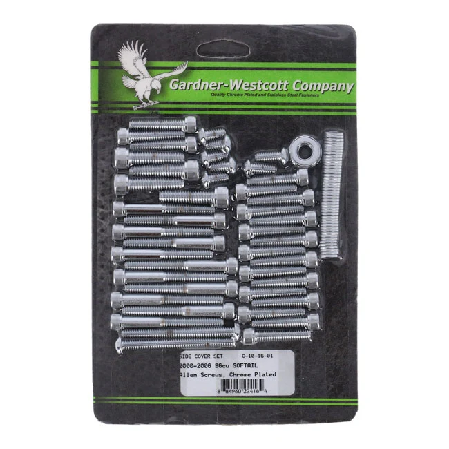 BT. Kit De Montaje De Cubierta Lateral, Cromado Allen Para Harley-Davidson