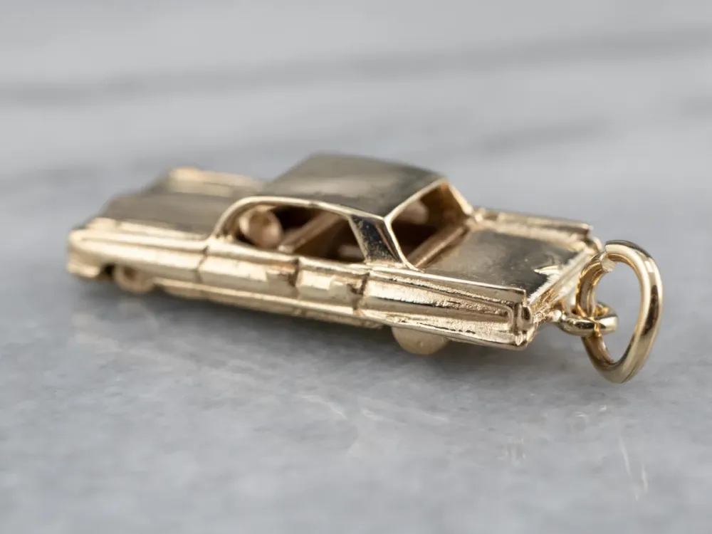 Vintage Cadillac Style Car Gouden Charm voor motoren zonder tussenkomst