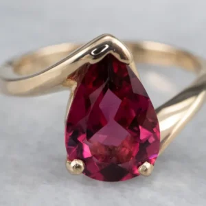 Teardrop Framboos Tourmaline Bypass Ring