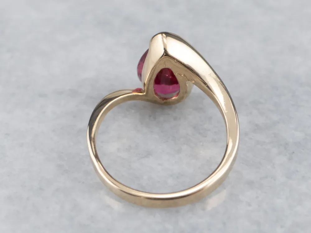Teardrop Framboos Tourmaline Bypass Ring