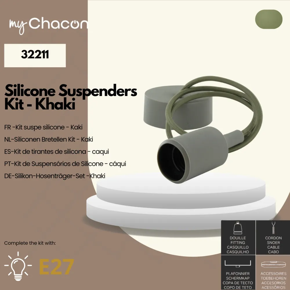 Silicone pendant light kit - olive appelgroen
