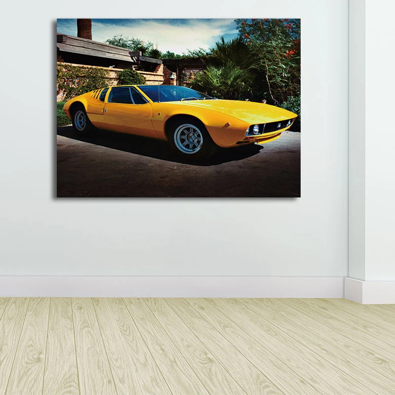 Fotografie Antiek Auto Wall Art Decor voor jongensslaapkamer, felle kleuren, gestructureerd oppervlak