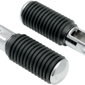 DRAG SPECIALTIES CHROOM FOOTPEGS RUBBER SLEEVES 5/8 MT PEGS RUB W/CHR END