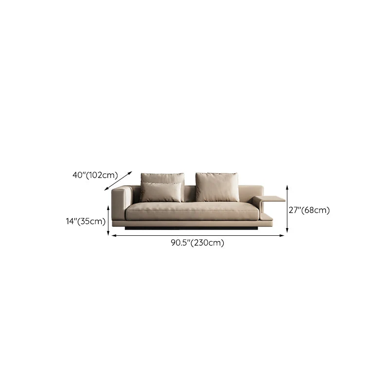 Ventilerende Contemporary Genuine Leren Settee Sewn Pillow Back Seating 79l