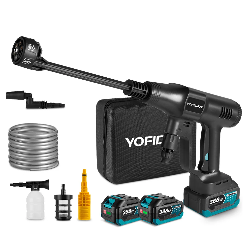 ONEVAN 18Bar Brushless Electric High Pressure Car Washer | Makita 18V Battery Black