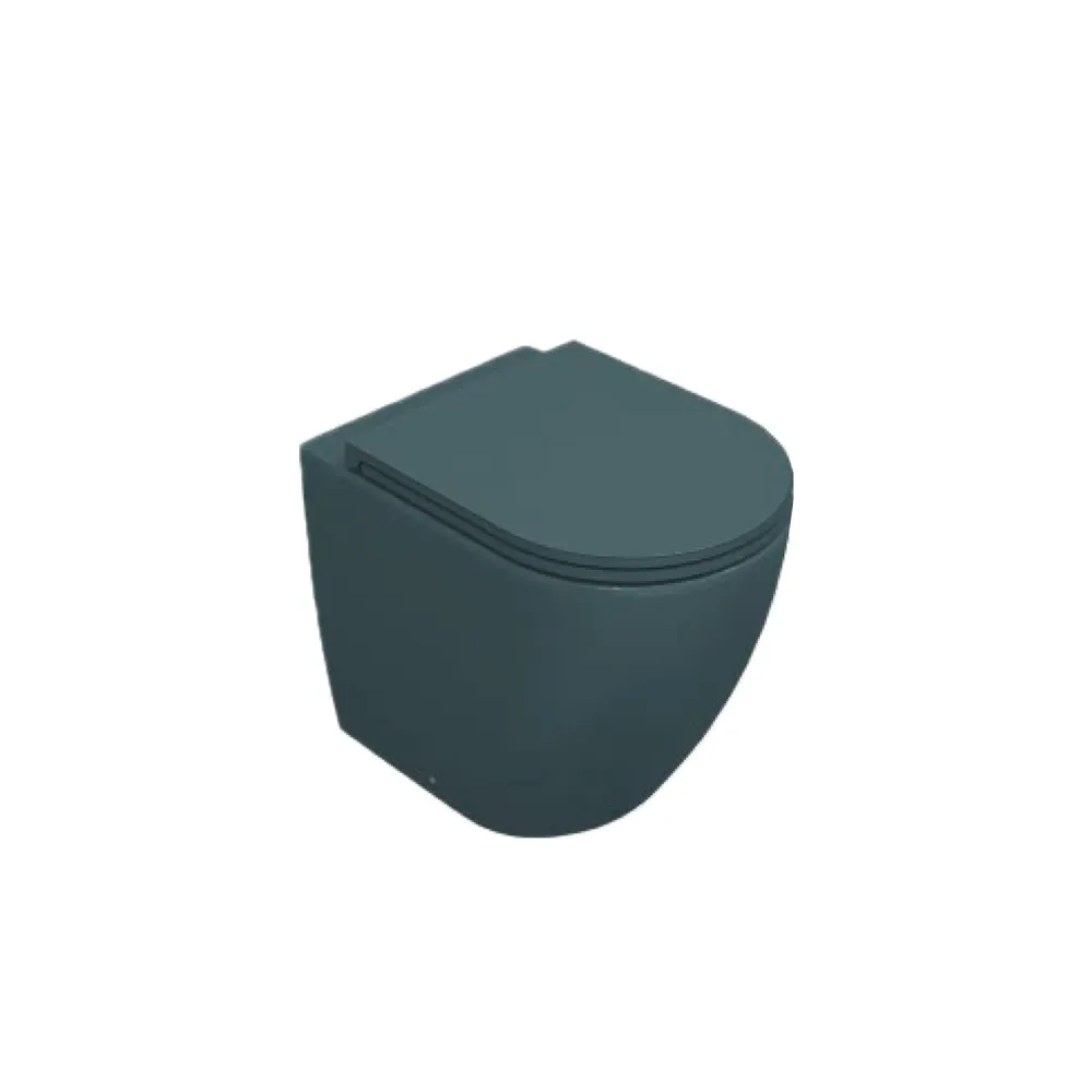 Rimless filomuro BathCore Infinity series glass 52x36.5xH40 cm Matte Petrol Appelgroen color