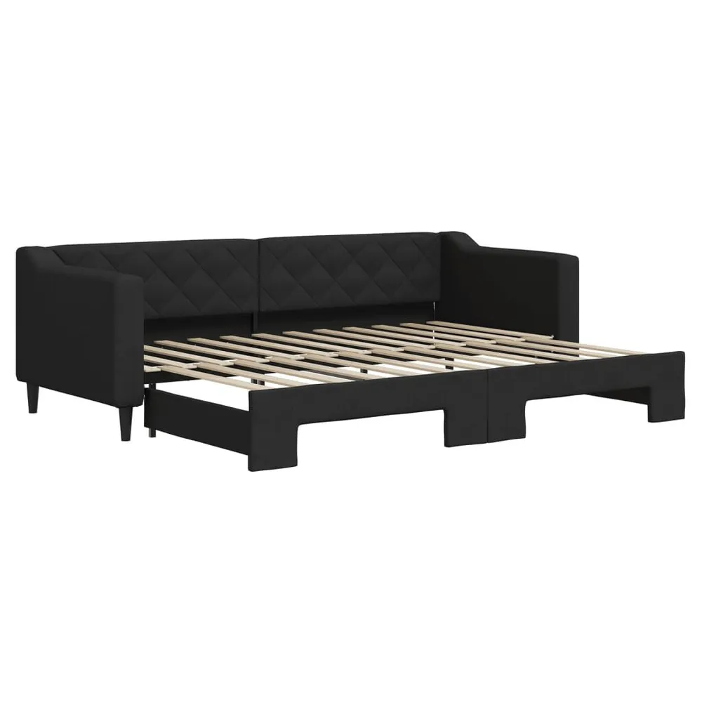 Camper Gordijnrail Slaapbank met onderschuifbed 80x200 cm stof zwart