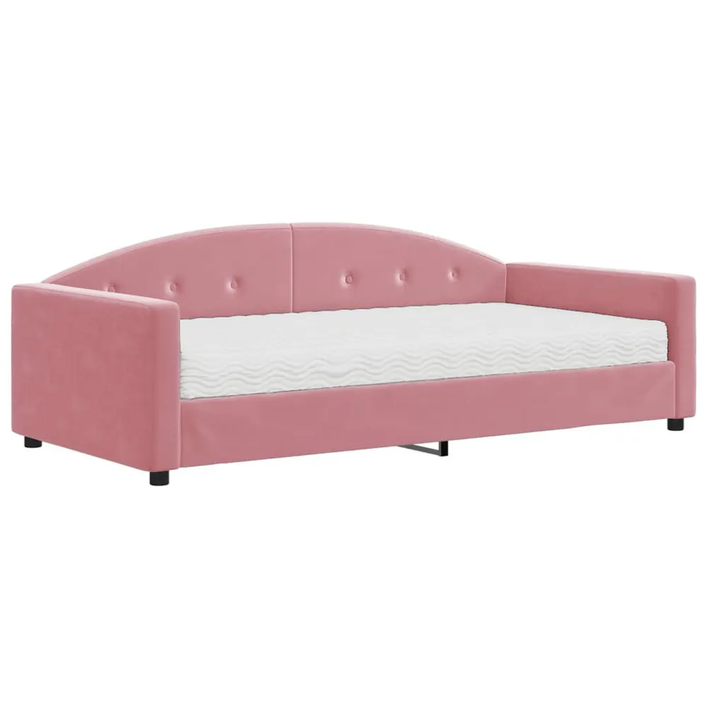 Camper Keukenkast Slaapbank met matras 100x200 cm fluweel roze