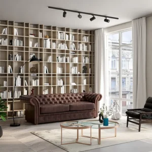 Camper Tafelpoort Driezitsbank chesterfield CLOTAIRE van leer met lived- aspect