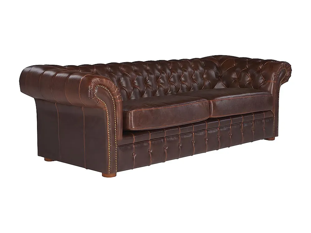 Camper Tafelpoort Driezitsbank chesterfield CLOTAIRE van leer met lived- aspect