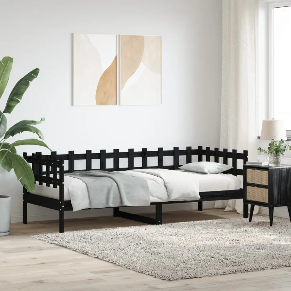 Camper Tafelpoort Slaapbank 80x200 cm massief grenenhout zwart