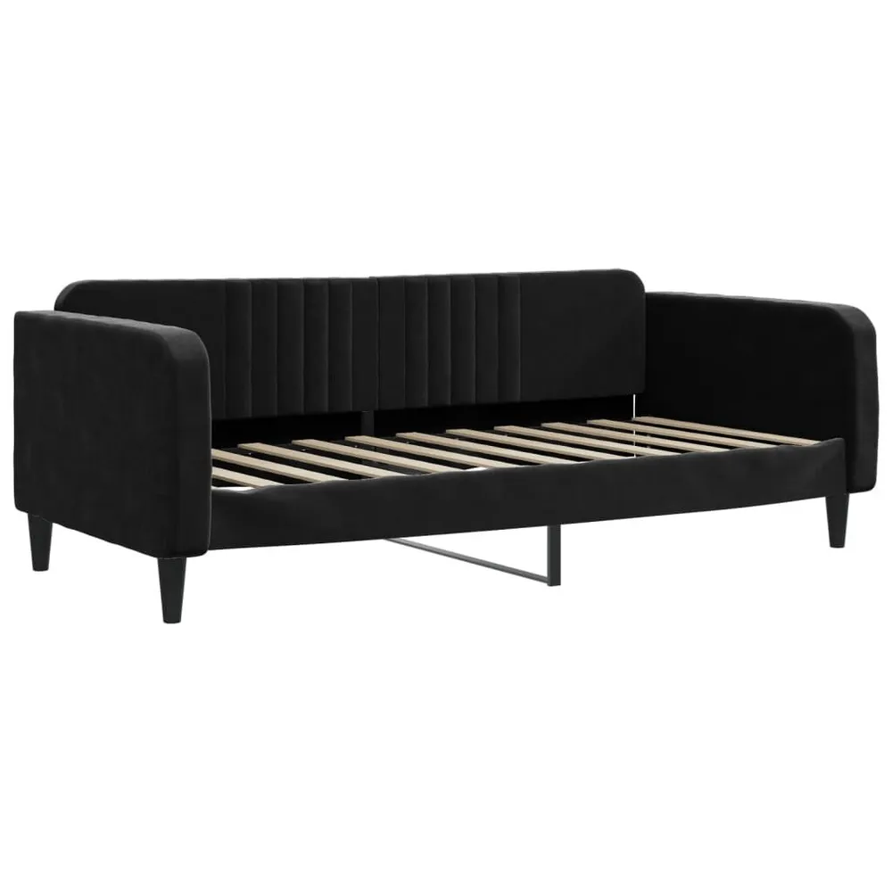 Caravan Ledverlichting Slaapbank 90x190 cm fluweel zwart