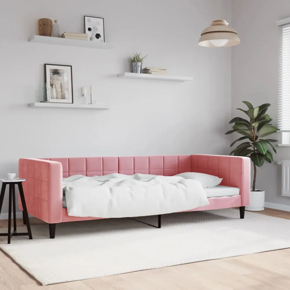 Caravan Opbergnet Slaapbank 90x200 cm fluweel roze