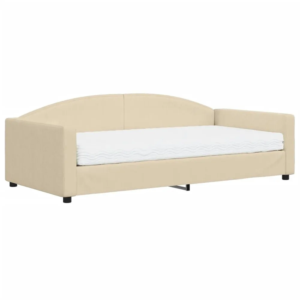 Caravan Opbergnet Slaapbank met matras 100x200 cm stof crèmekleurig