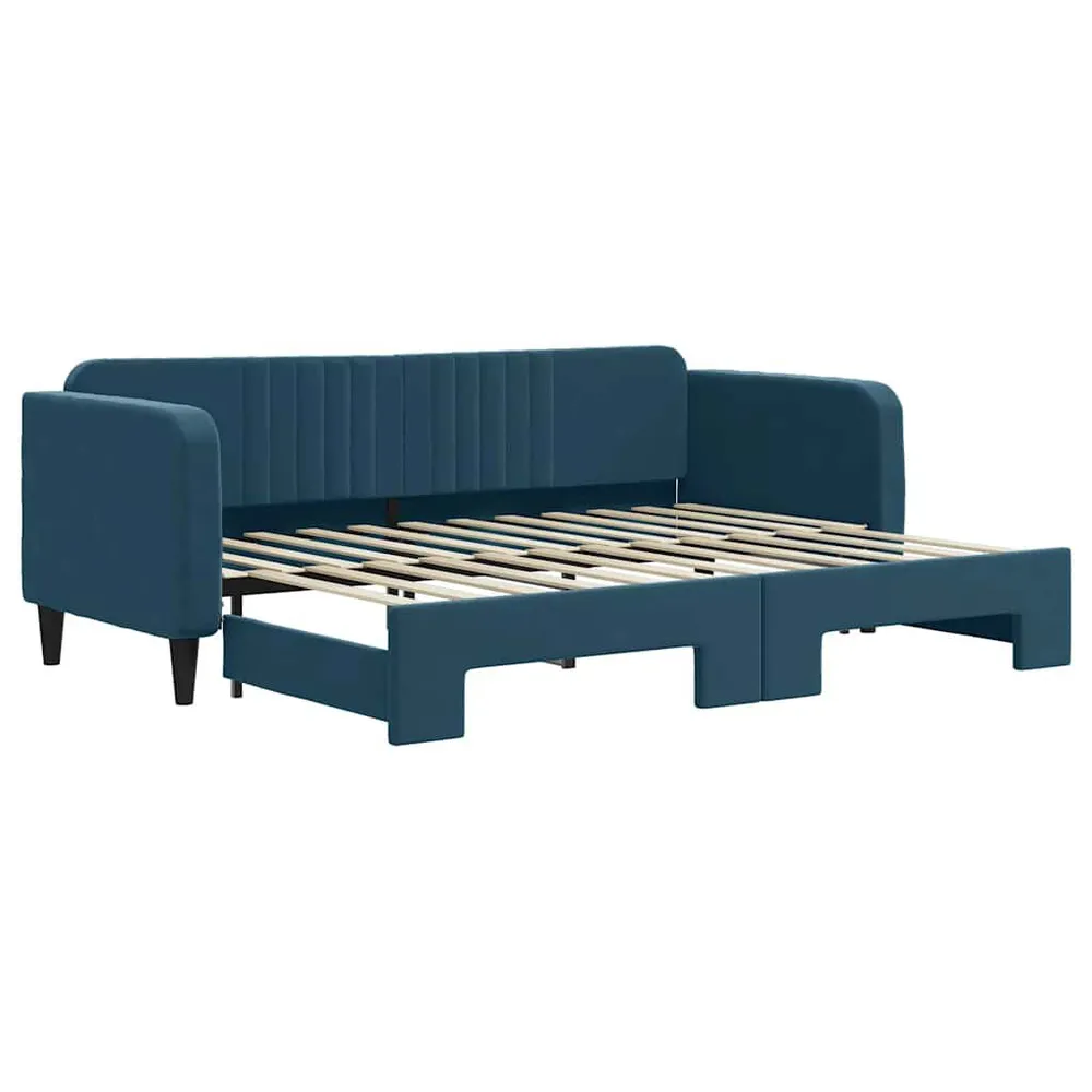 Caravan Opbergnet Slaapbank met onderschuifbed 80x200 cm fluweel blauw