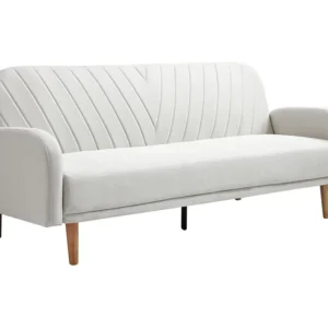 Driezitsslaapbank van crèmekleurige stof met Scandinavische stijl VENAFRA met Zachte Afwerking