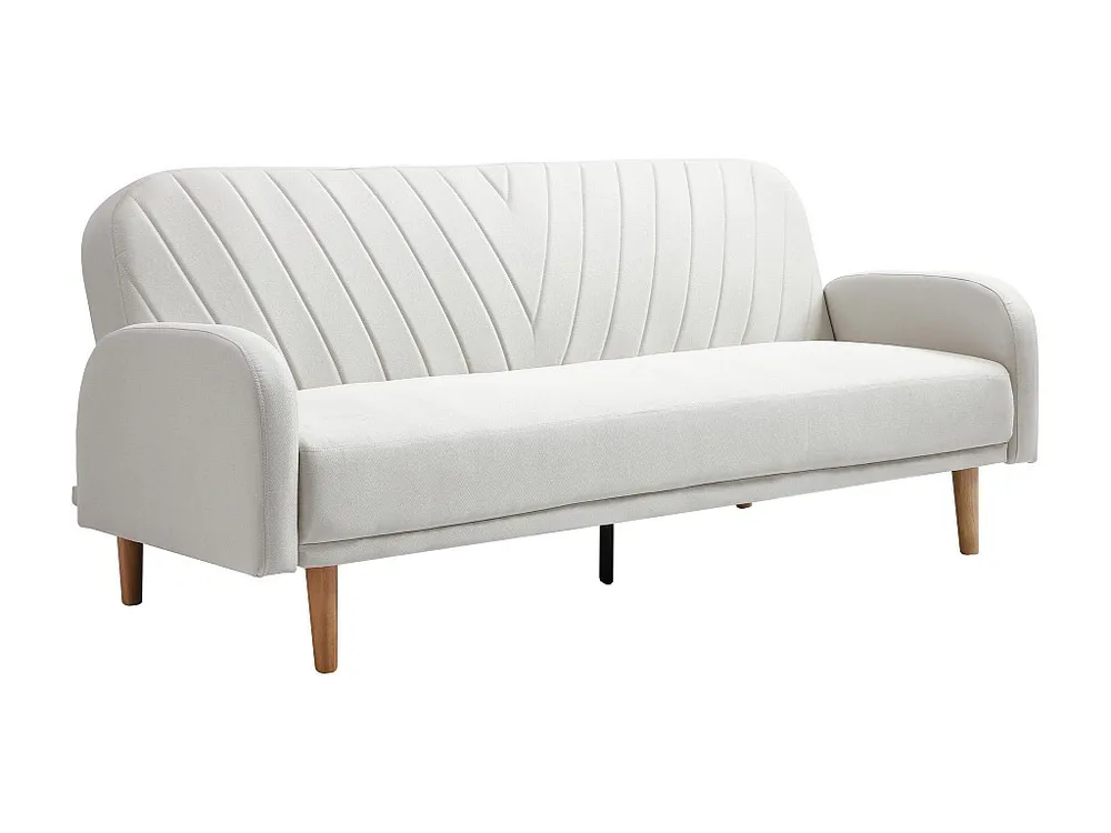 Driezitsslaapbank van crèmekleurige stof met Scandinavische stijl VENAFRA met Zachte Afwerking