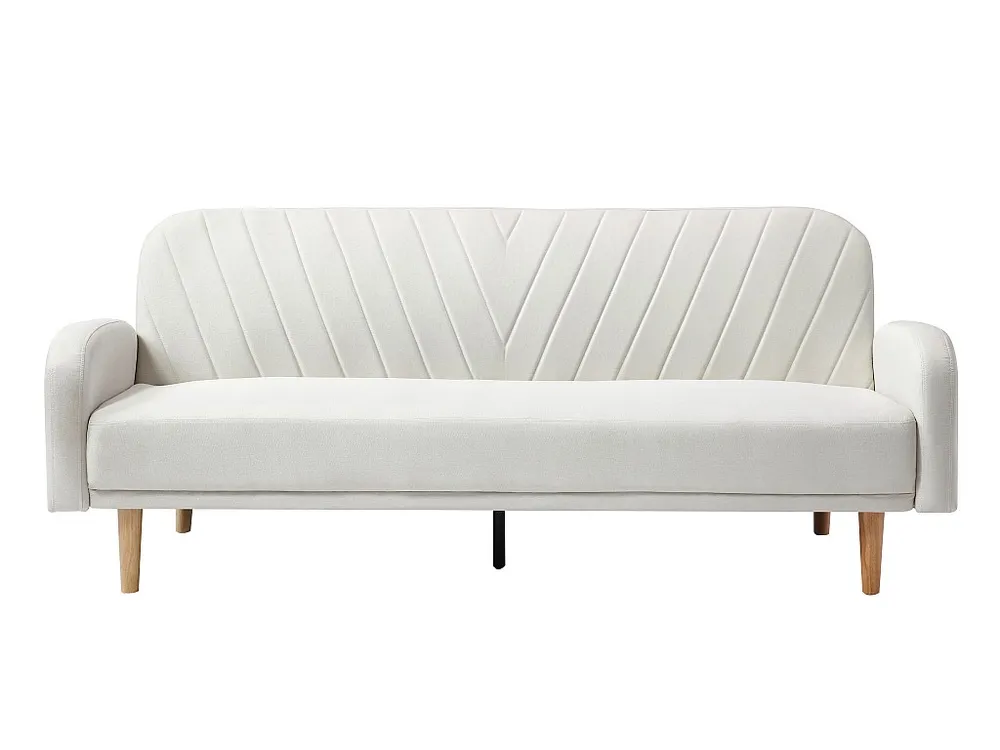 Driezitsslaapbank van crèmekleurige stof met Scandinavische stijl VENAFRA met Zachte Afwerking
