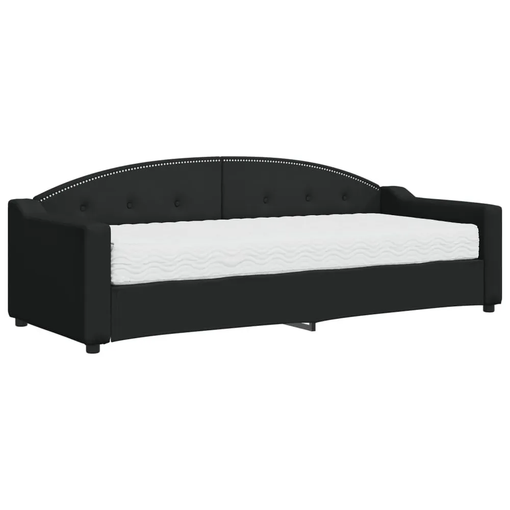 Premium Slaapbank met matras 80x200 cm stof zwart