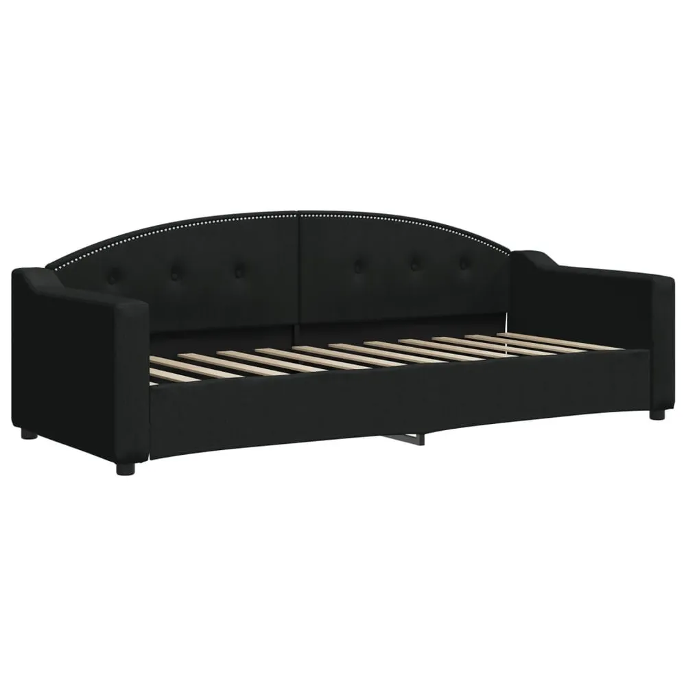 Premium Slaapbank met matras 80x200 cm stof zwart