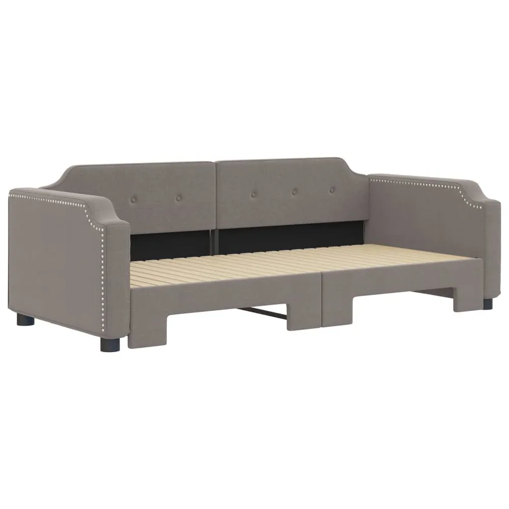 Premium Slaapbank met onderschuifbed 80x200 cm stof taupe