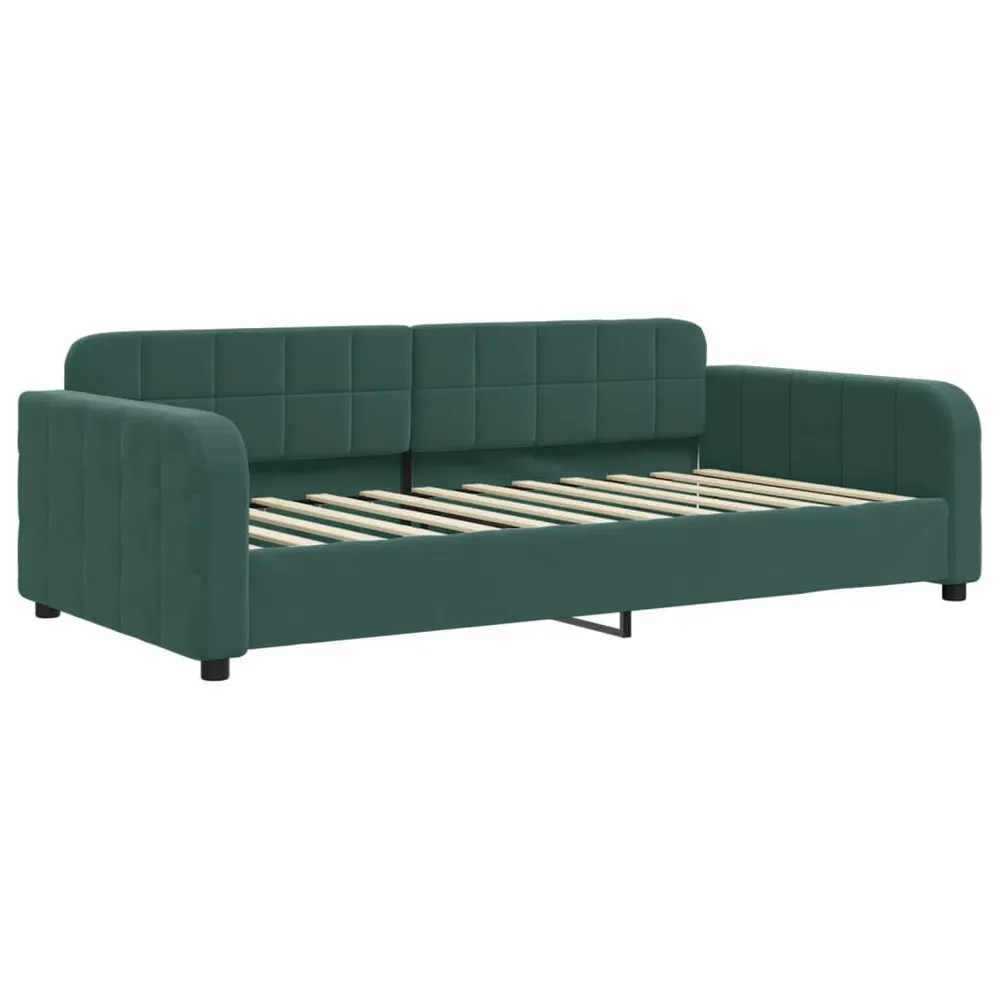 Slaapbank 100x200 cm fluweel donkergroen - Universeel Pasmodel