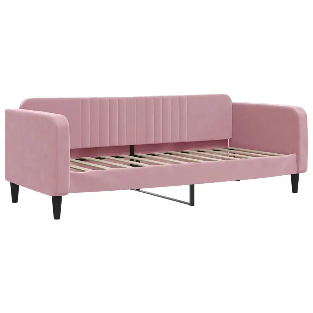 Slaapbank 80x200 cm fluweel roze - Universeel Pasmodel