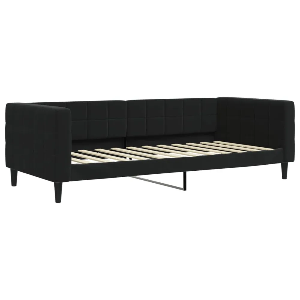 Slaapbank 90x200 cm fluweel zwart met Klittenband Bevestiging