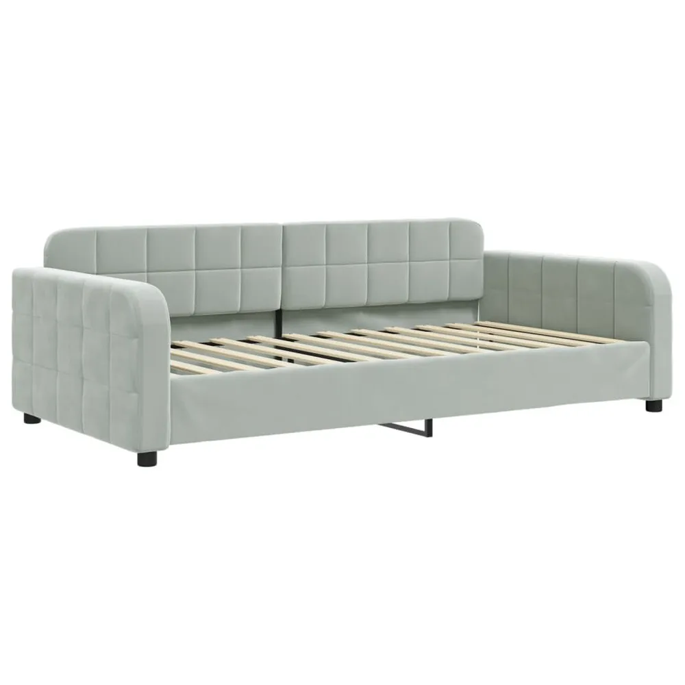 Slaapbank met matras 100x200 cm fluweel lichtgrijs
