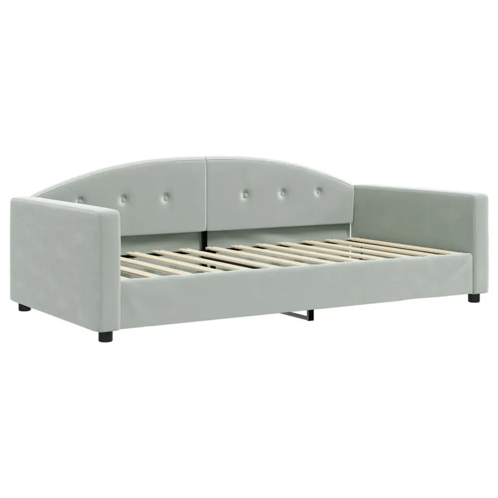 Slaapbank met matras 100x200 cm fluweel lichtgrijs