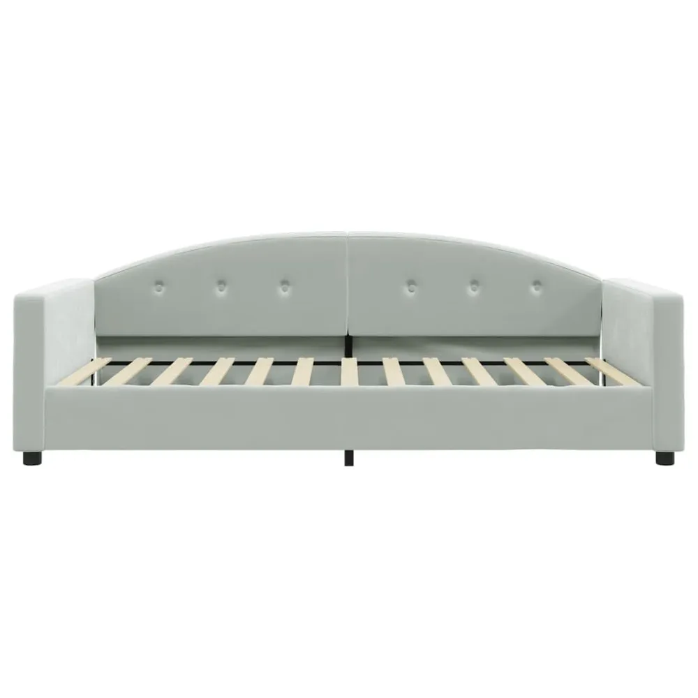Slaapbank met matras 100x200 cm fluweel lichtgrijs