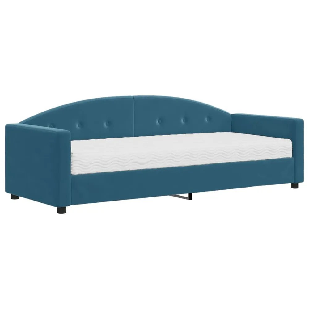 Slaapbank met matras 80x200 cm fluweel blauw