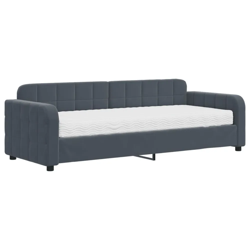 Slaapbank met matras 80x200 cm fluweel donkergrijs