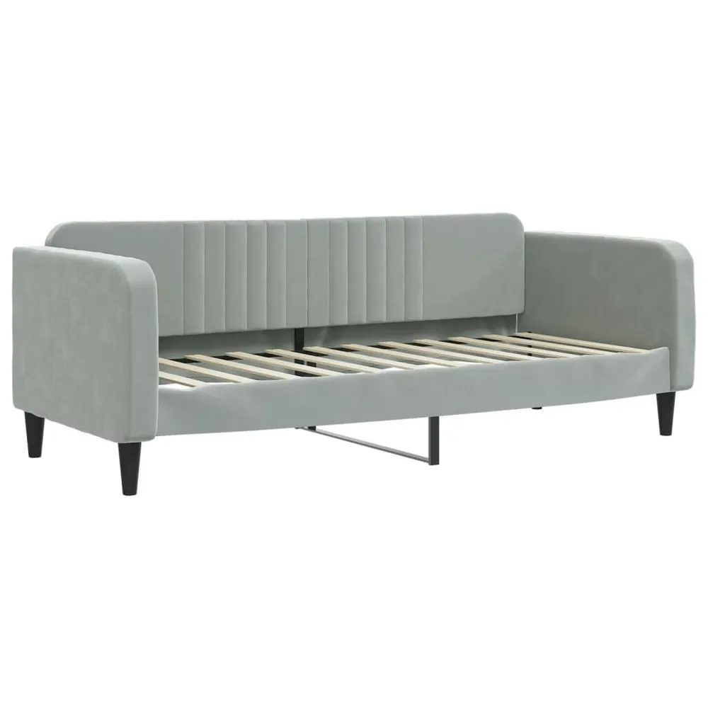 Slaapbank met matras 80x200 cm fluweel lichtgrijs